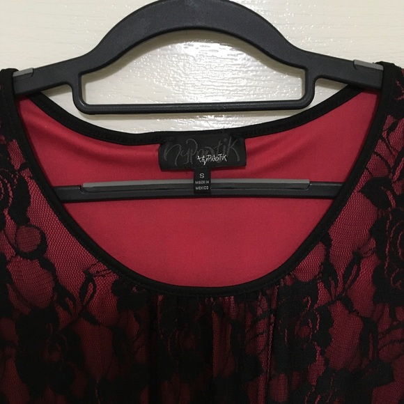 Red and Black Bodycon Cocktail Dress - Picture 2 of 5